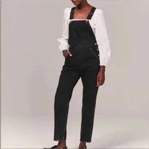 Abercrombie & Fitch Black Denim Overalls
